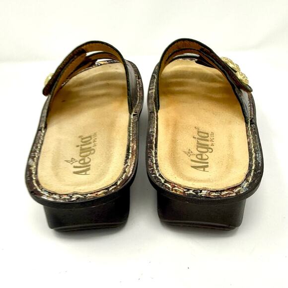 Alegria Fiona Sandal 38 Black Brown Earthen Metallic Rhinestones EUC - Picture 3 of 8